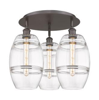 Ballston Three Light Flush Mount in Oil Rubbed Bronze (405|516-3C-OB-G557-8CL)