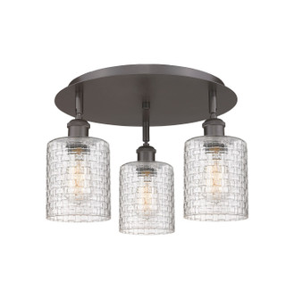 Ballston Three Light Flush Mount in Oil Rubbed Bronze (405|516-3C-OB-G112C-5CL)