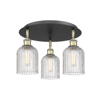 Ballston Three Light Semi-Flush Mount in Black Antique Brass (405|516-3C-BAB-G559-5CL)