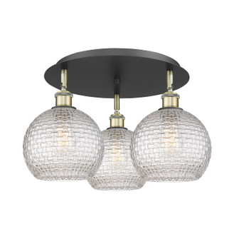 Downtown Urban Three Light Flush Mount in Black Antique Brass (405|516-3C-BAB-G122C-8CL)