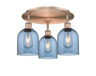 Ballston Three Light Flush Mount in Antique Copper (405|516-3C-AC-G558-6BL)