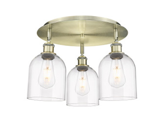 Ballston Three Light Semi-Flush Mount in Antique Brass (405|516-3C-AB-G558-6CL)