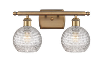 Ballston Two Light Bath Vanity in Brushed Brass (405|516-2W-BB-G122C-6CL)
