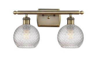 Ballston Two Light Bath Vanity in Antique Brass (405|516-2W-AB-G122C-6CL)