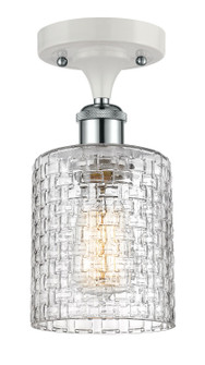 Ballston One Light Semi-Flush Mount in White Polished Chrome (405|516-1C-WPC-G112C-5CL) Ballston One Light Semi-Flush Mount in White Polished Chrome (405|516-1C-WPC-G112C-5CL)