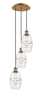 Ballston Three Light Pendant in Brushed Brass (405|113B-3P-BB-G557-6CL)