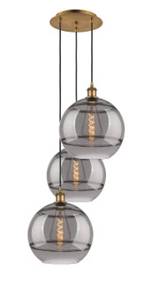 Ballston Three Light Pendant in Brushed Brass (405|113B-3P-BB-G556-12SM)