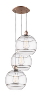 Ballston Three Light Pendant in Antique Copper (405|113B-3P-AC-G556-12CL)