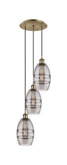 Ballston Three Light Pendant in Antique Brass (405|113B-3P-AB-G557-6SM)