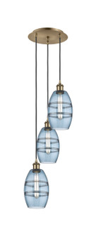 Ballston Three Light Pendant in Antique Brass (405|113B-3P-AB-G557-6BL)