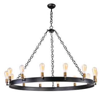 Noble LED Chandelier in Black / Natural Aged Brass (16|26276BKNAB/BUL)