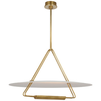 Teline LED Chandelier in Antique-Burnished Brass and Matte White (268|KW 5105AB/WHT)