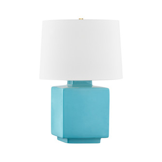 Hawley One Light Table Lamp in Aged Brass/ Ceramic Gloss Turquoise (70|L8821-AGB/CTQ)