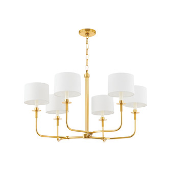 Paramus Six Light Chandelier in Aged Brass (70|9136-AGB)