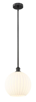 Edison One Light Mini Pendant in Matte Black (405|616-1S-BK-G1217-12WV)