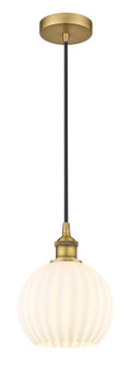 Edison One Light Mini Pendant in Brushed Brass (405|616-1P-BB-G1217-8WV)