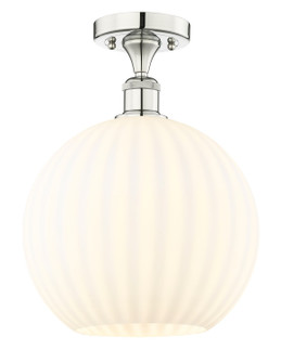 Edison One Light Semi-Flush Mount in Polished Nickel (405|616-1F-PN-G1217-12WV)