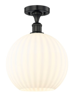 Edison One Light Semi-Flush Mount in Matte Black (405|616-1F-BK-G1217-12WV)