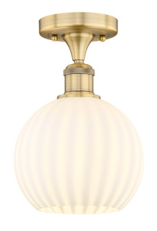 Edison LED Semi-Flush Mount in Brushed Brass (405|616-1F-BB-G1217-8WV)