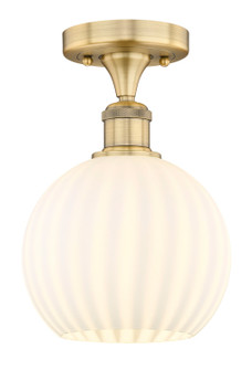 Edison One Light Semi-Flush Mount in Brushed Brass (405|616-1F-BB-G1217-8WV)