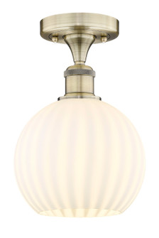Edison LED Semi-Flush Mount in Antique Brass (405|616-1F-AB-G1217-8WV)