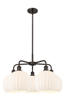 Ballston Five Light Chandelier in Oil Rubbed Bronze (405|516-5CR-OB-G1217-10WV)