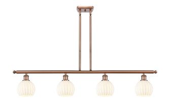 Ballston Four Light Island Pendant in Antique Copper (405|516-4I-AC-G1217-6WV)
