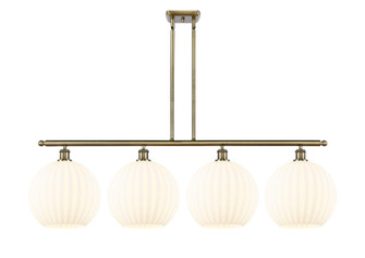 Ballston Four Light Island Pendant in Antique Brass (405|516-4I-AB-G1217-12WV)