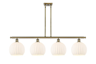 Ballston Four Light Island Pendant in Antique Brass (405|516-4I-AB-G1217-10WV)