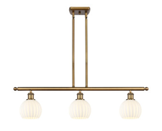 Ballston Three Light Island Pendant in Brushed Brass (405|516-3I-BB-G1217-6WV)