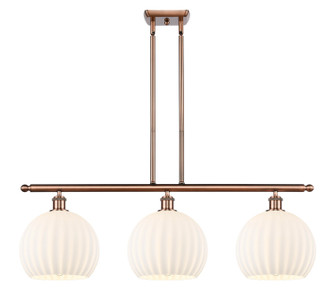 Ballston Three Light Island Pendant in Antique Copper (405|516-3I-AC-G1217-10WV)