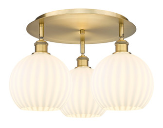 Downtown Urban LED Flush Mount in Brushed Brass (405|516-3C-BB-G1217-8WV)