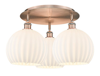 Downtown Urban LED Flush Mount in Antique Copper (405|516-3C-AC-G1217-10WV)