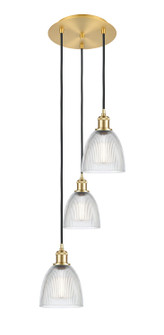 Ballston Three Light Pendant in Satin Gold (405|113B-3P-SG-G382)