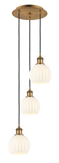 Ballston Three Light Pendant in Brushed Brass (405|113B-3P-BB-G1217-6WV)