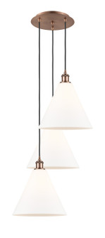 Ballston Three Light Pendant in Antique Copper (405|113B-3P-AC-GBC-121)