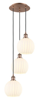 Ballston Three Light Pendant in Antique Copper (405|113B-3P-AC-G1217-8WV)