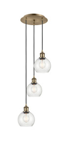 Ballston Three Light Pendant in Antique Brass (405|113B-3P-AB-G124-6)