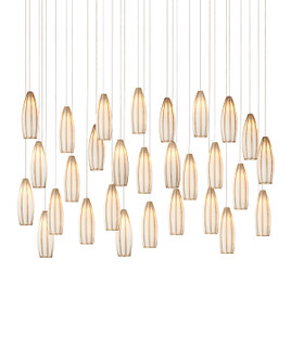 Parish 30 Light Pendant in White/Antique Brass/Silver (142|9000-1190)