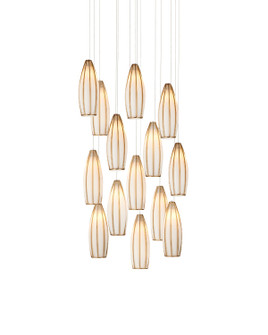 Parish 15 Light Pendant in White/Antique Brass/Silver (142|9000-1188)