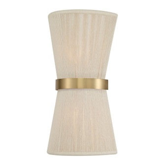 Cecilia Two Light Wall Sconce in Bleached Natural Rope and Patinaed Brass (65|641221NP)