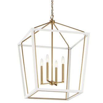 Delvin Four Light Foyer Pendant in Champagne Bronze (12|52620CPZWH)
