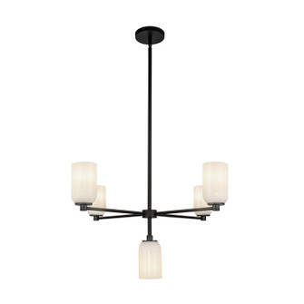 Nola Five Light Chandelier in Black/Glossy Opal Glass (347|CH57731-BK/GO)