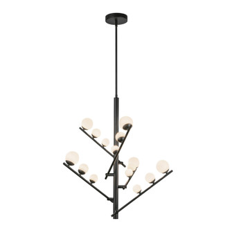 Cypress LED Chandelier in Black/Opal Glass (347|CH55530-BK/OP)