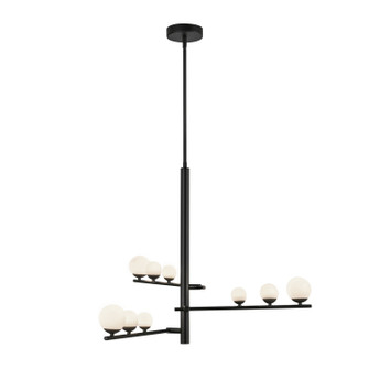 Cypress LED Chandelier in Black/Opal Glass (347|CH55524-BK/OP)