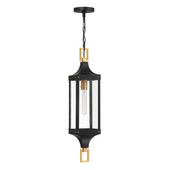Glendale One Light Outdoor Hanging Lantern in Matte Black/Weathered Brushed Brass (51|5-277-144)