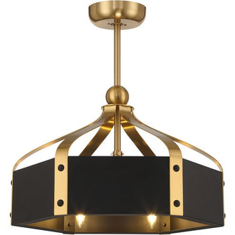 Sheffield LED Fan D'Lier in Matte Black with Warm Brass Accents (51|26-FD-7806-143)