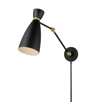 Carillon One Light Wall Sconce in Black / Satin Brass (16|11300BKSBR)