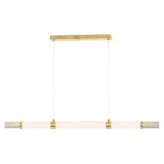 Travertine LED Linear Pendant in Travertine / Gold (86|E11056-01TVGLD)