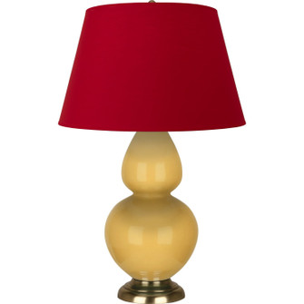 Double Gourd One Light Table Lamp in Sunset Yellow Glazed Ceramic w/Antique Natural Brass (165|SU20R)